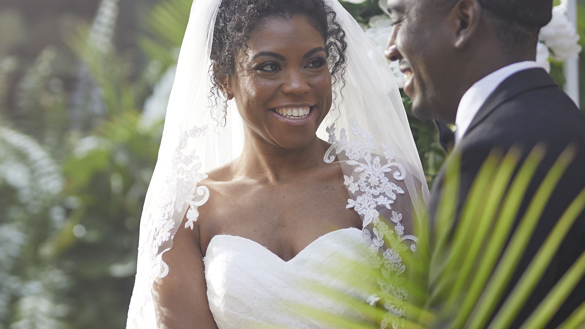Smiling bride in First Community Credit Union TV Commercial