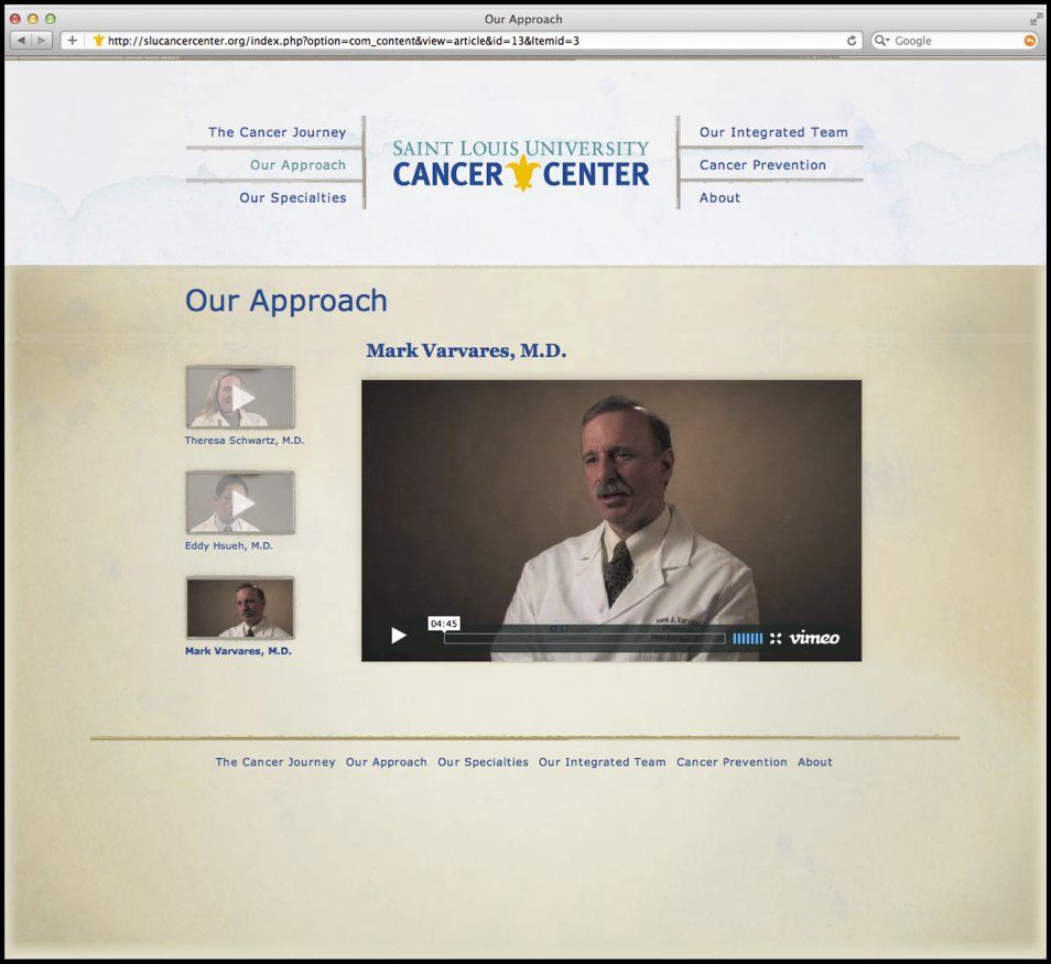 A website for the saint louis university cancer center