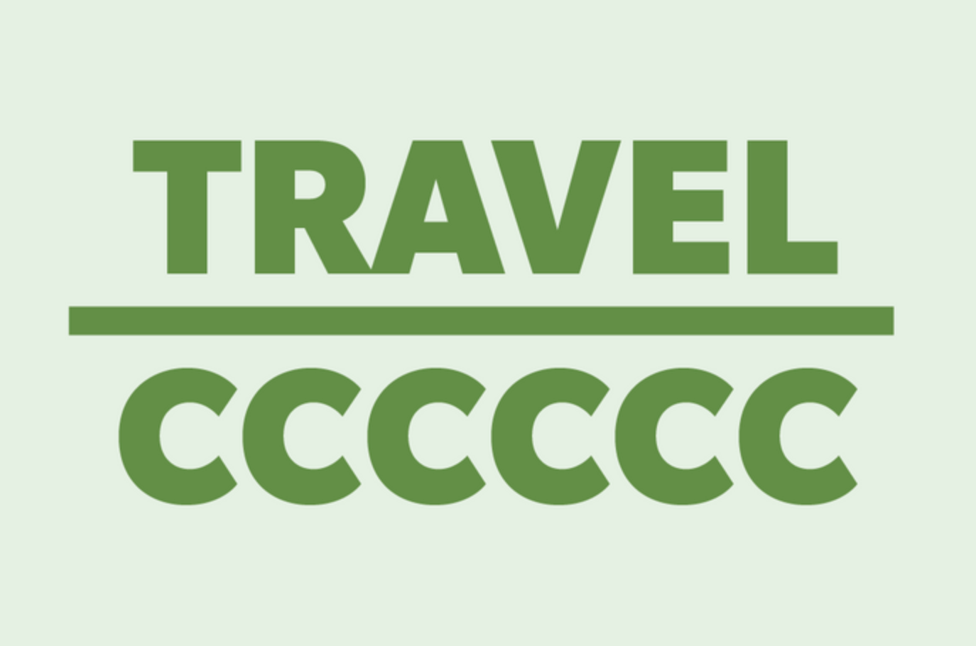 A green and white logo for travel ccccc on a white background.