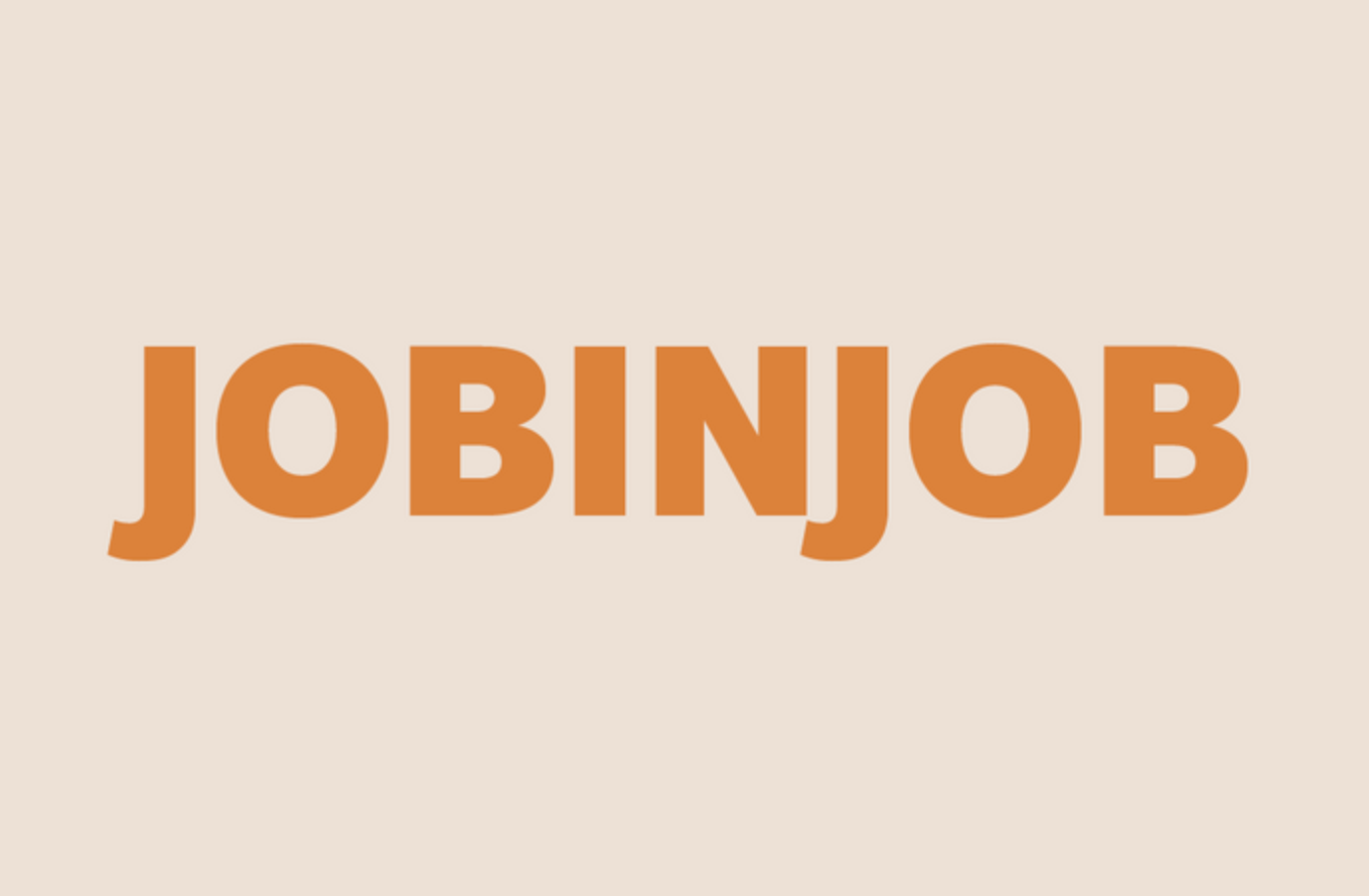 The word jobinjob is written in orange on a beige background.