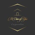 Gold &ldquo;A Crew of Go&rdquo; corporation logo on a dark background with a stylized house icon and geometric lines