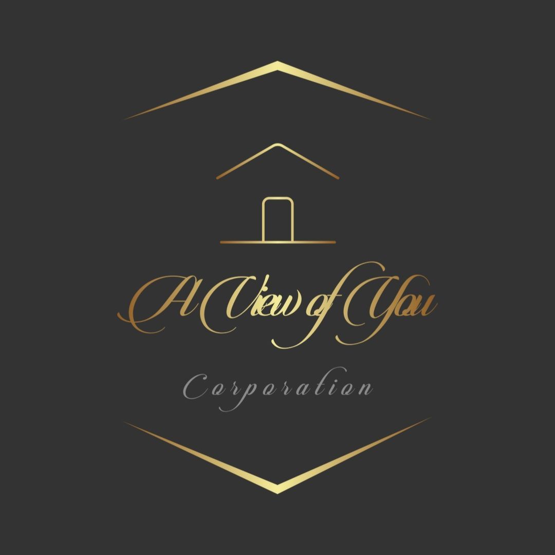 Gold &ldquo;A Crew of Go&rdquo; corporation logo on a dark background with a stylized house icon and geometric lines