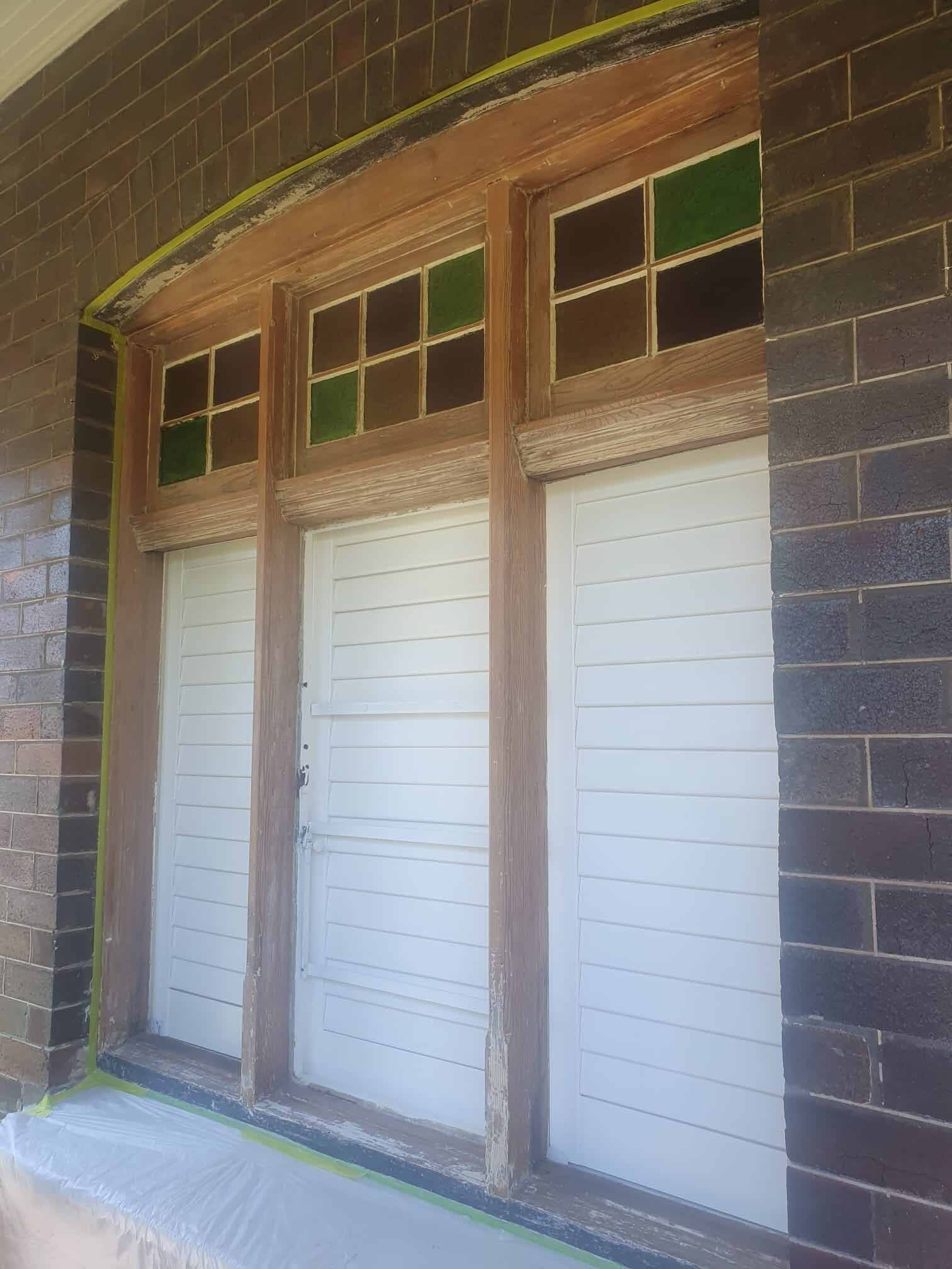 Triple window restoration and paint before