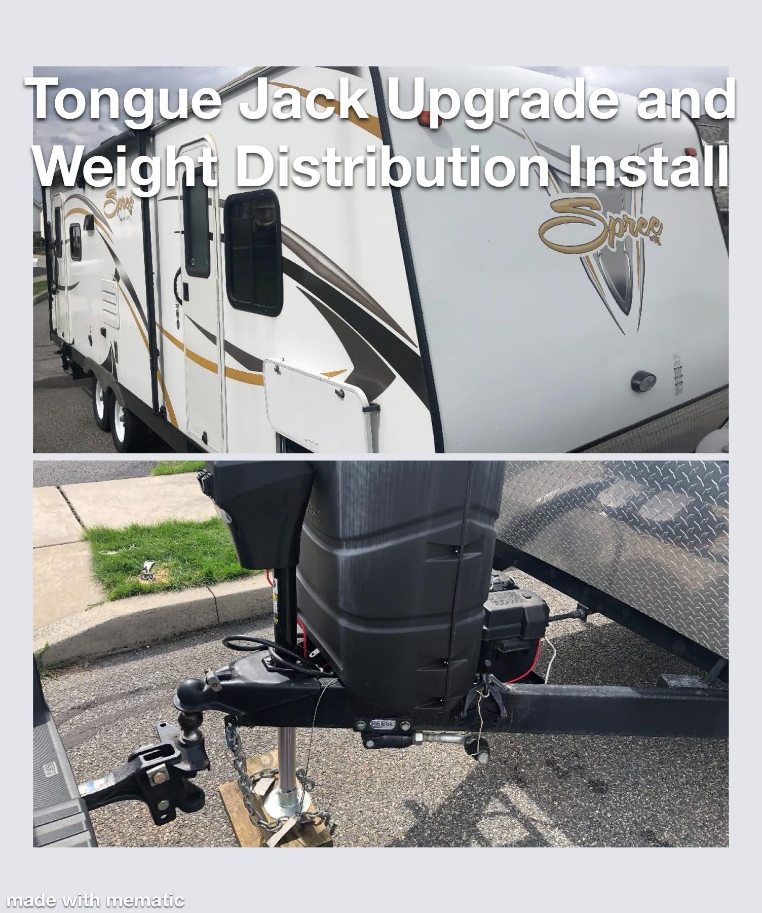 RV Tongue Jack Upgrade and weight Distribution Install