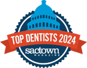sactown magazine Top Dentist 2024 A badge that says top dentists 2024 on it