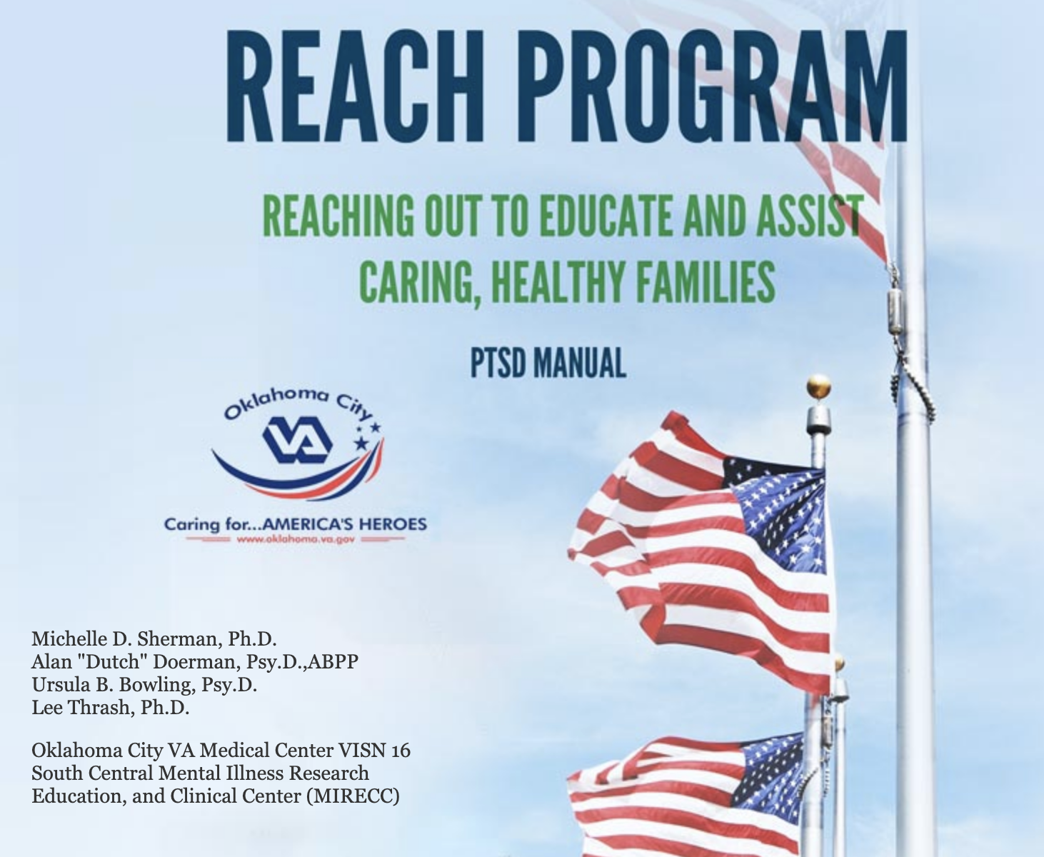 A book titled reach program reaching out to educate and assist caring healthy families