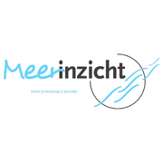 Het logo voor meerinzicht is blauw en zwart met een cirkel eromheen.