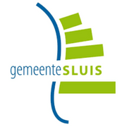 Een groen en blauw logo met de tekst 'gemeenschapsluis' erop