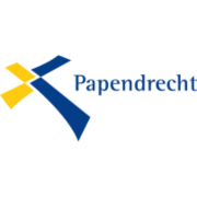 Een blauw en geel logo voor Papendrecht