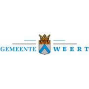 Een logo voor een stad met een wapen en een kroon.