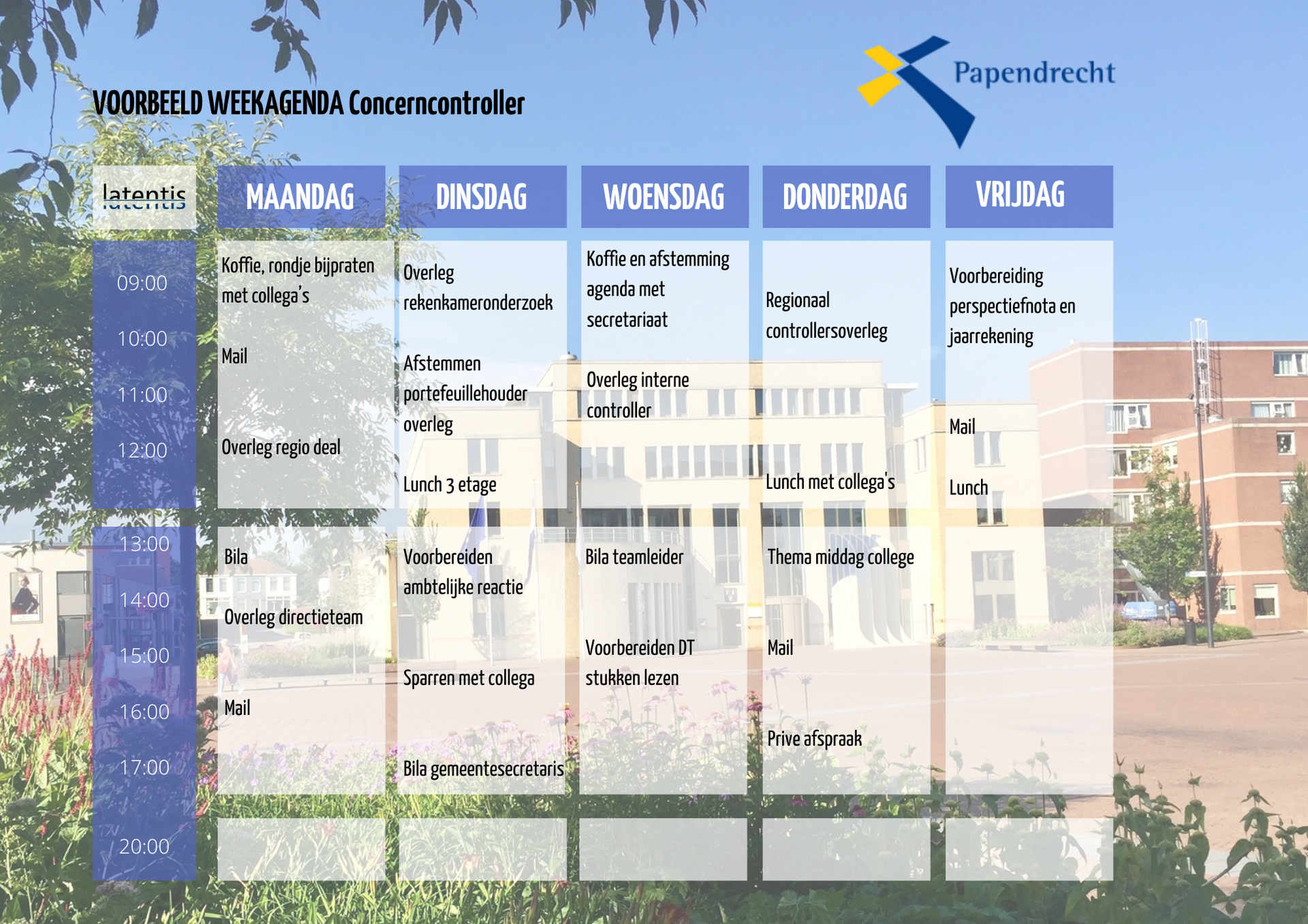 Een kalender toont de dagen van de week in een vreemde taal
