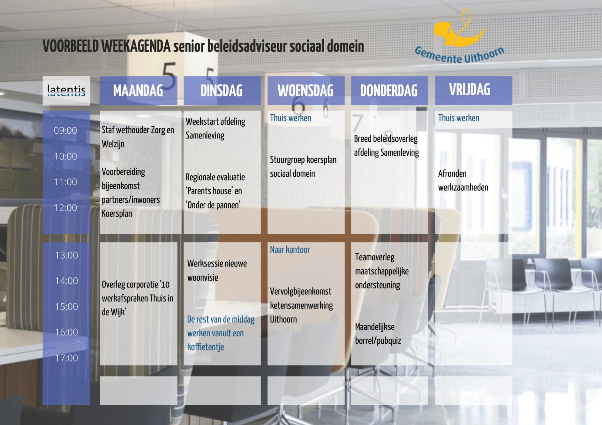 Een schema voor een seminar in een vreemde taal