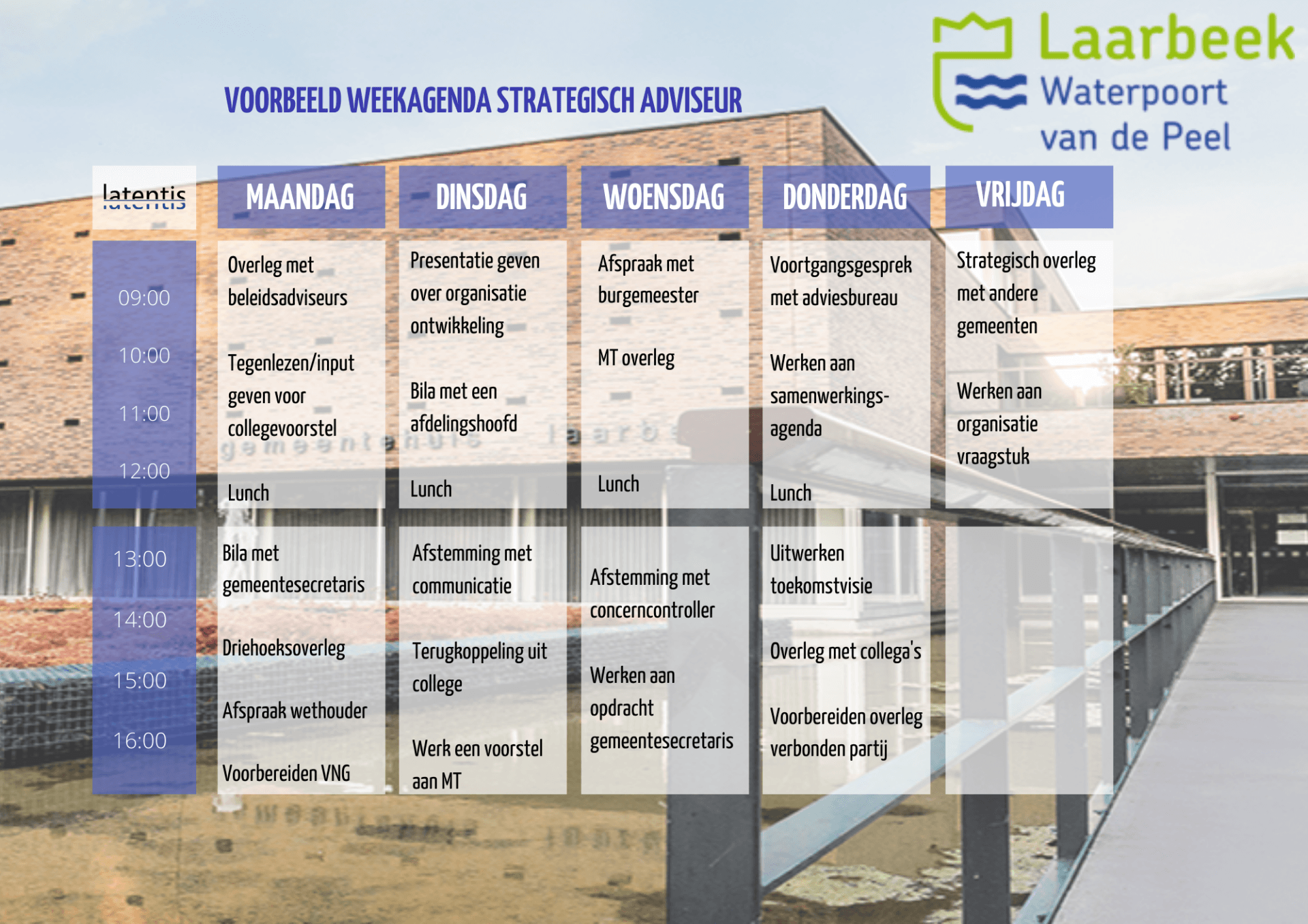 A schedule for laarbeek waterpoort van de poort