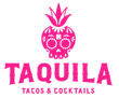 A pink logo for taquila tacos and cocktails