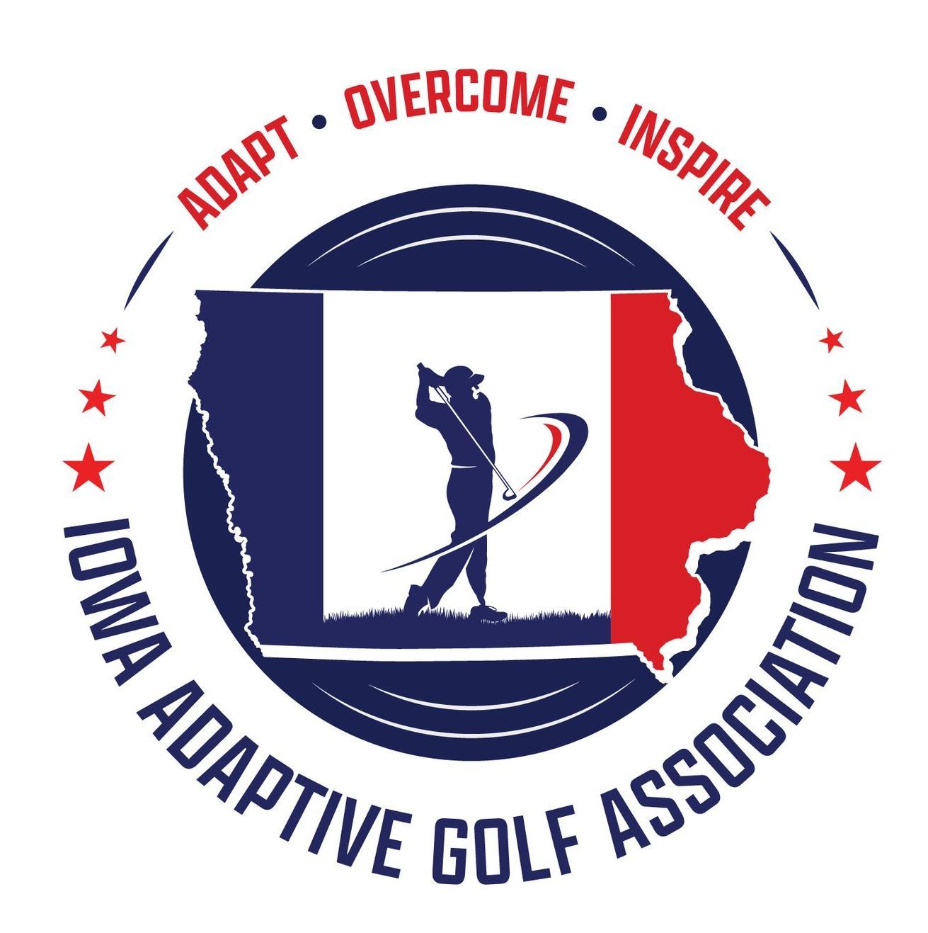 Two logos for the iowa amputee golf association