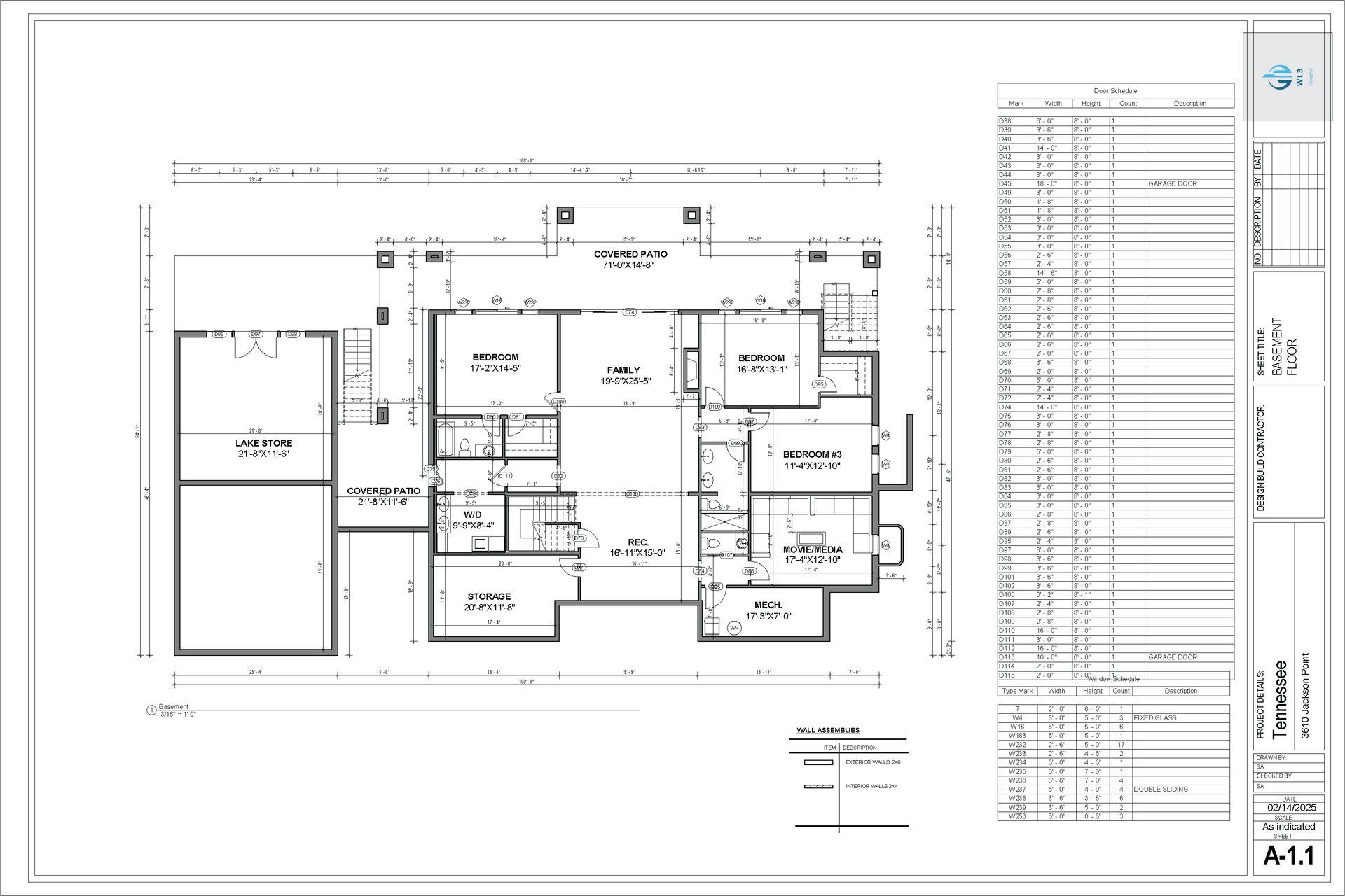 Architectural floor plan of a house, detailing rooms, measurements, and building specifications.