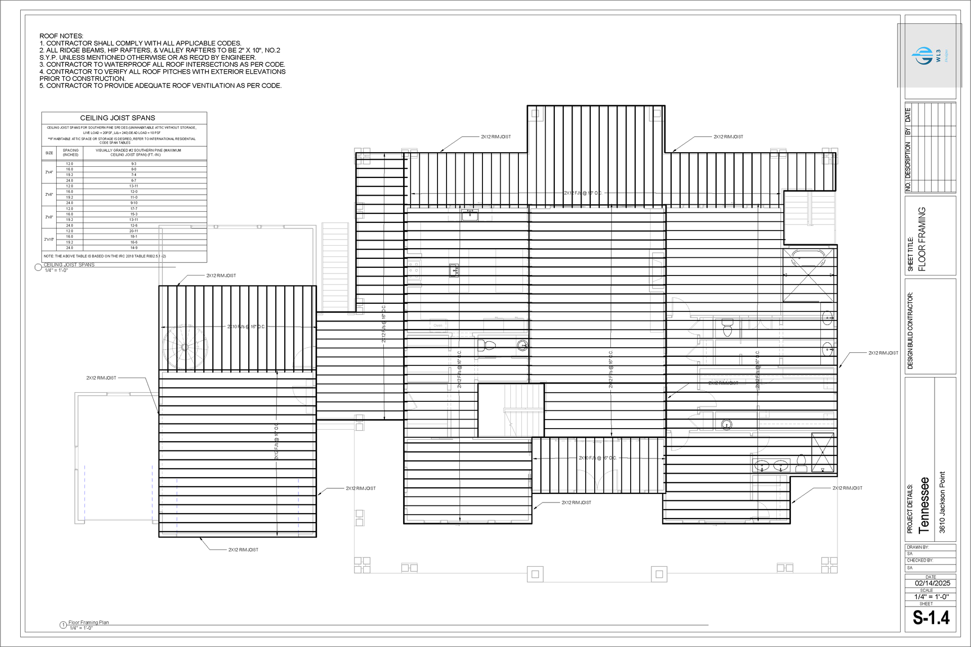 Architectural drawing: a top-down view of a building's foundation with various lines indicating structural elements