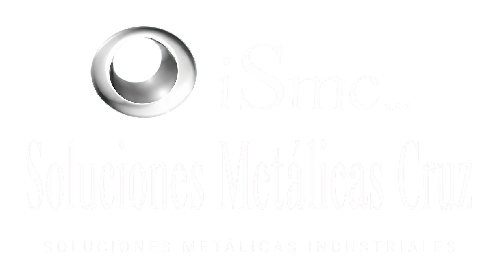 Logotipo circular plateado con un remolino curvo estilizado sobre un fondo blanco.