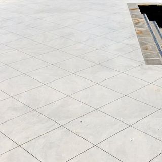 decorative carved concrete on pool deck