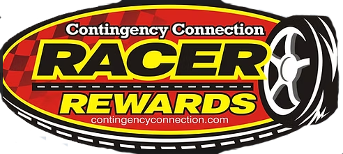 A logo for a company called contingency connection racer rewards.