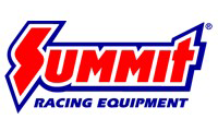 The summit racing equipment logo is red and blue on a white background.