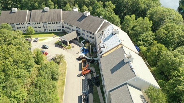 Apartments Aerial View — Windsor, CT — HIG Roofing & Construction LLC