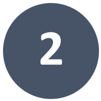 A blue circle with the number two inside of it.