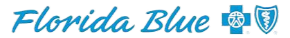 Florida Blue logo in teal script with a blue cross symbol and a shield symbol.
