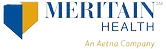 Meritain Health logo with blue and yellow design; text says 