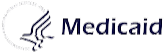 Medicaid logo with a circle outline and three abstract figures.