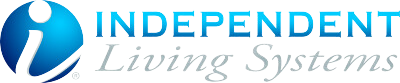 Logo for Independent Living Systems: blue globe with a lowercase 