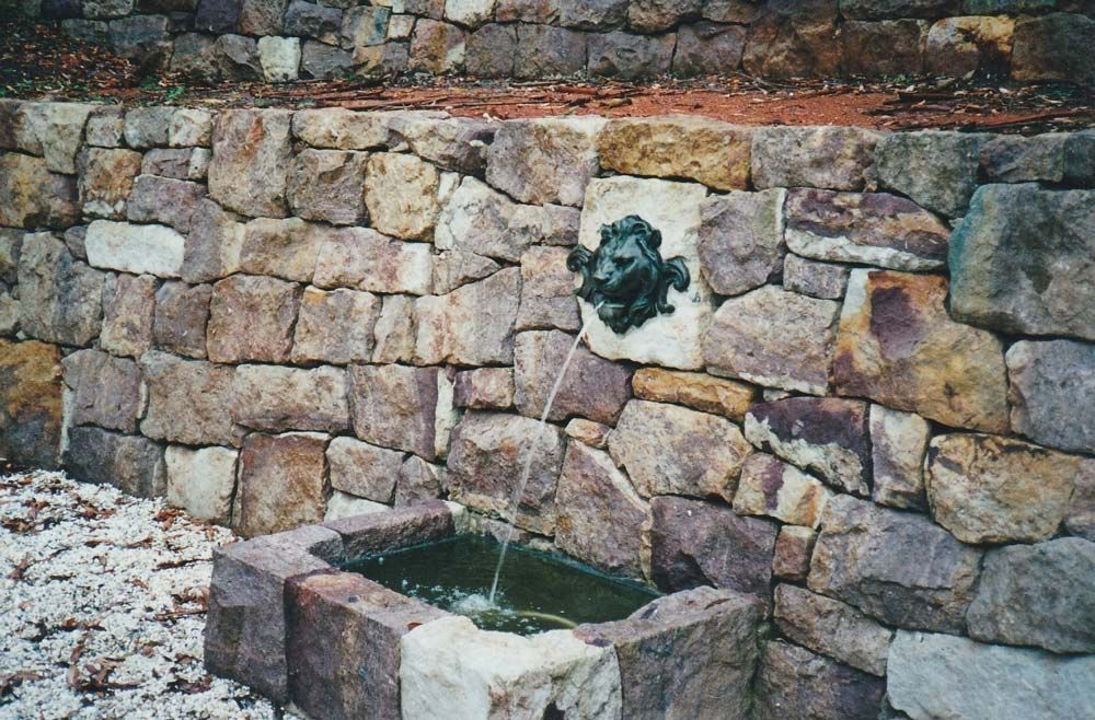 Wall with Lion Fountain — Wallaroo Landscapes In Nowra, NSW