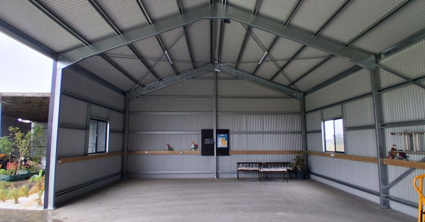 backyard recreational shed interior