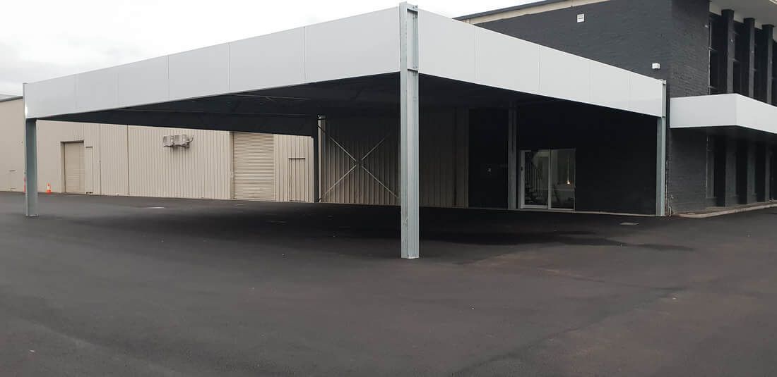 Industrial Carport / Shelter built by Parham Construction in Mount Gambier