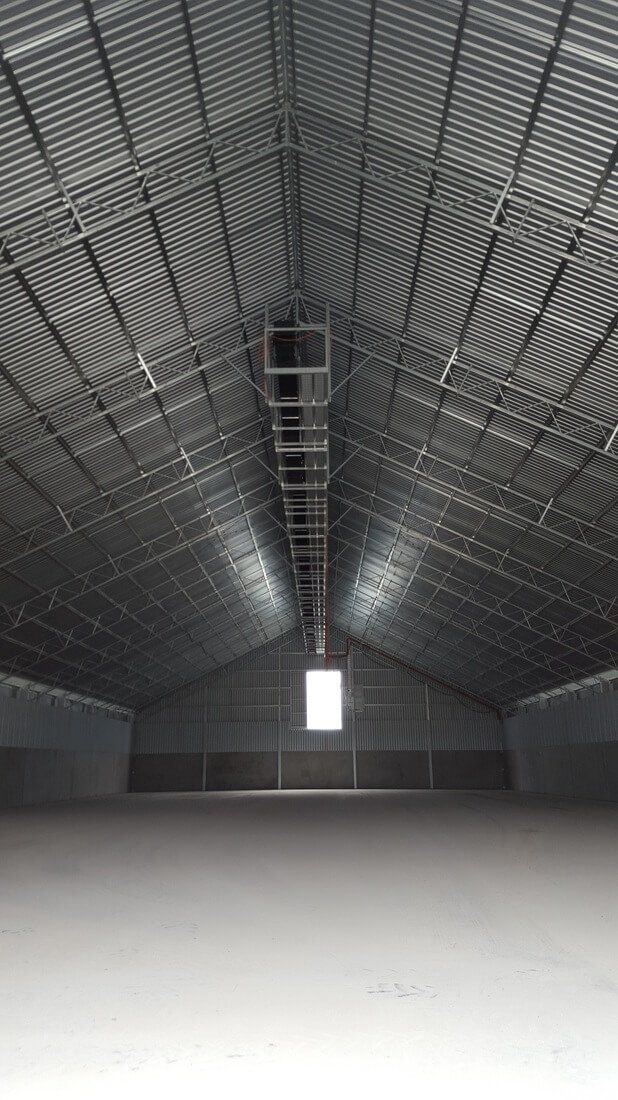 Shed Addition - 54m(L) x 1400mm(W) self supporting catwalk installed in a grain storage shed