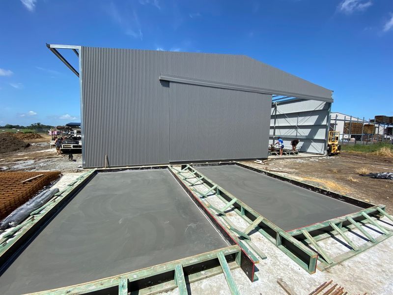 A large commercial building is in the process of being built — Wal's Concreting Service Pty Ltd in North Casino, NSW