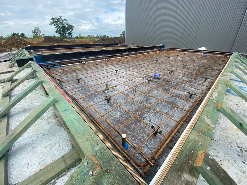 A large shed prepared for concrete to begin pouring — Wal's Concreting Service Pty Ltd in Kyogle, NSW