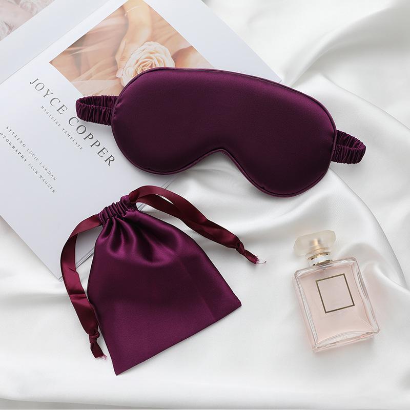 Fathers Day Gift Set For Women Deep Purple Satin Sleep Mask Set