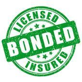 Green circular “BONDED” stamp with “LICENSED” and “INSURED” text around it.