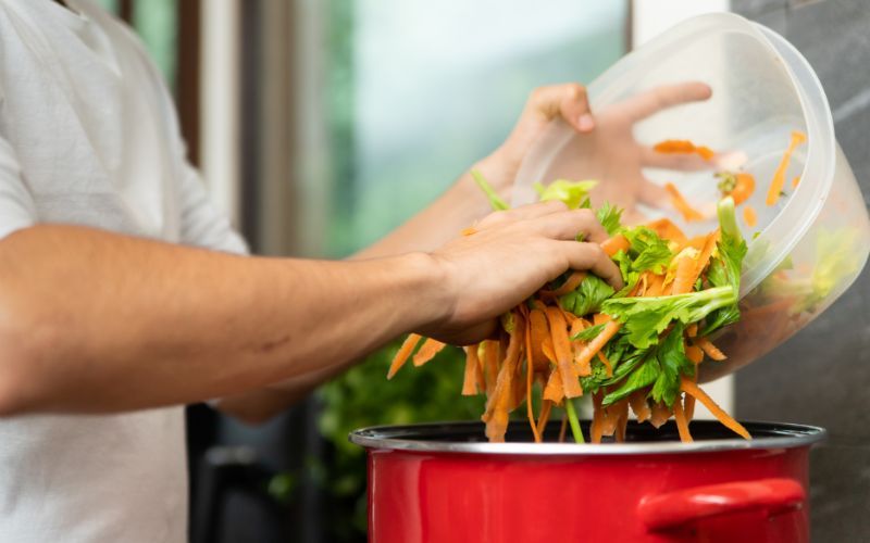 scrap veggies into broth