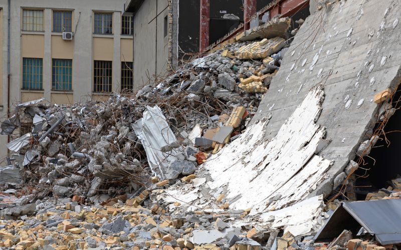 demolition waste of a building