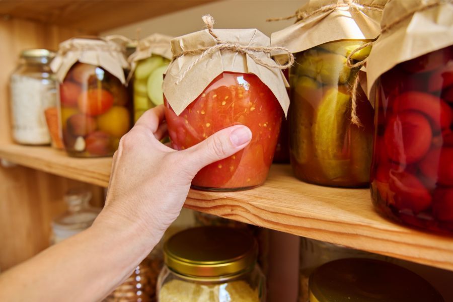 preserved food in restaurant