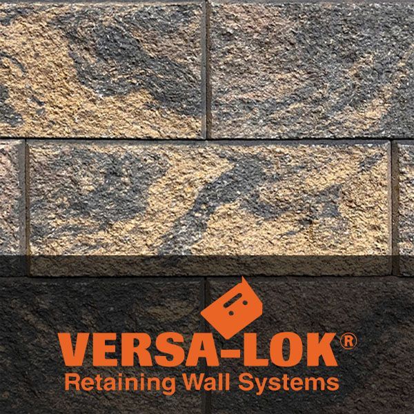 VERSA-LOK retaining wall systems logo on a textured stone wall background