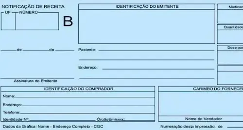 Blue special prescription model in Brazil for benzodiazepines and other anxiety medications