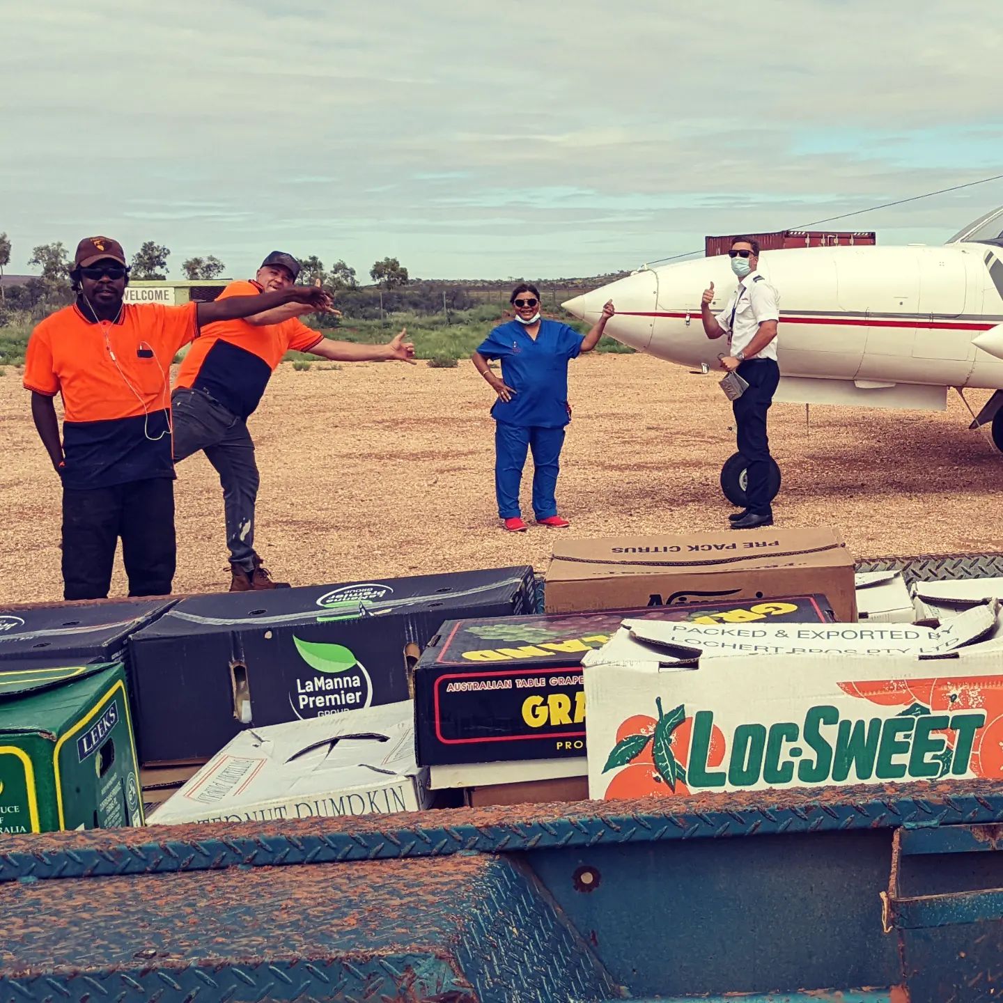 Mail Plane and 350 KG of fresh groceries and essential supplies to