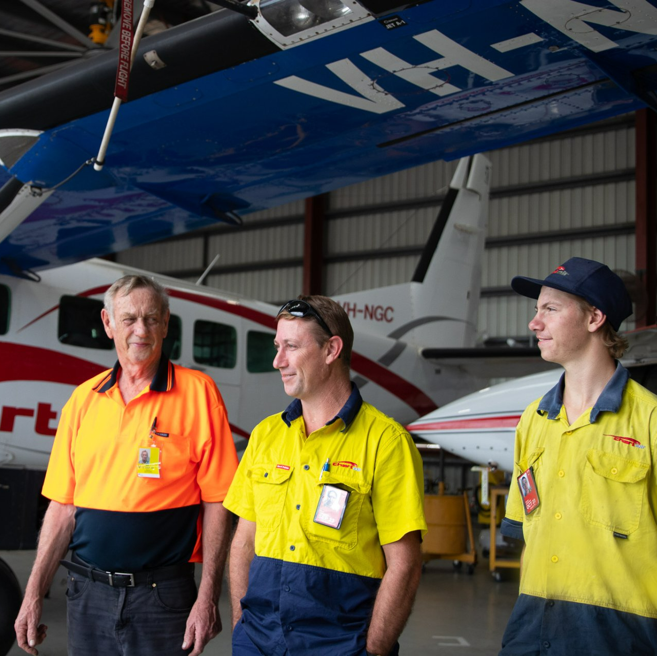 Nathan, Mark and John three generations in aviation engineering
