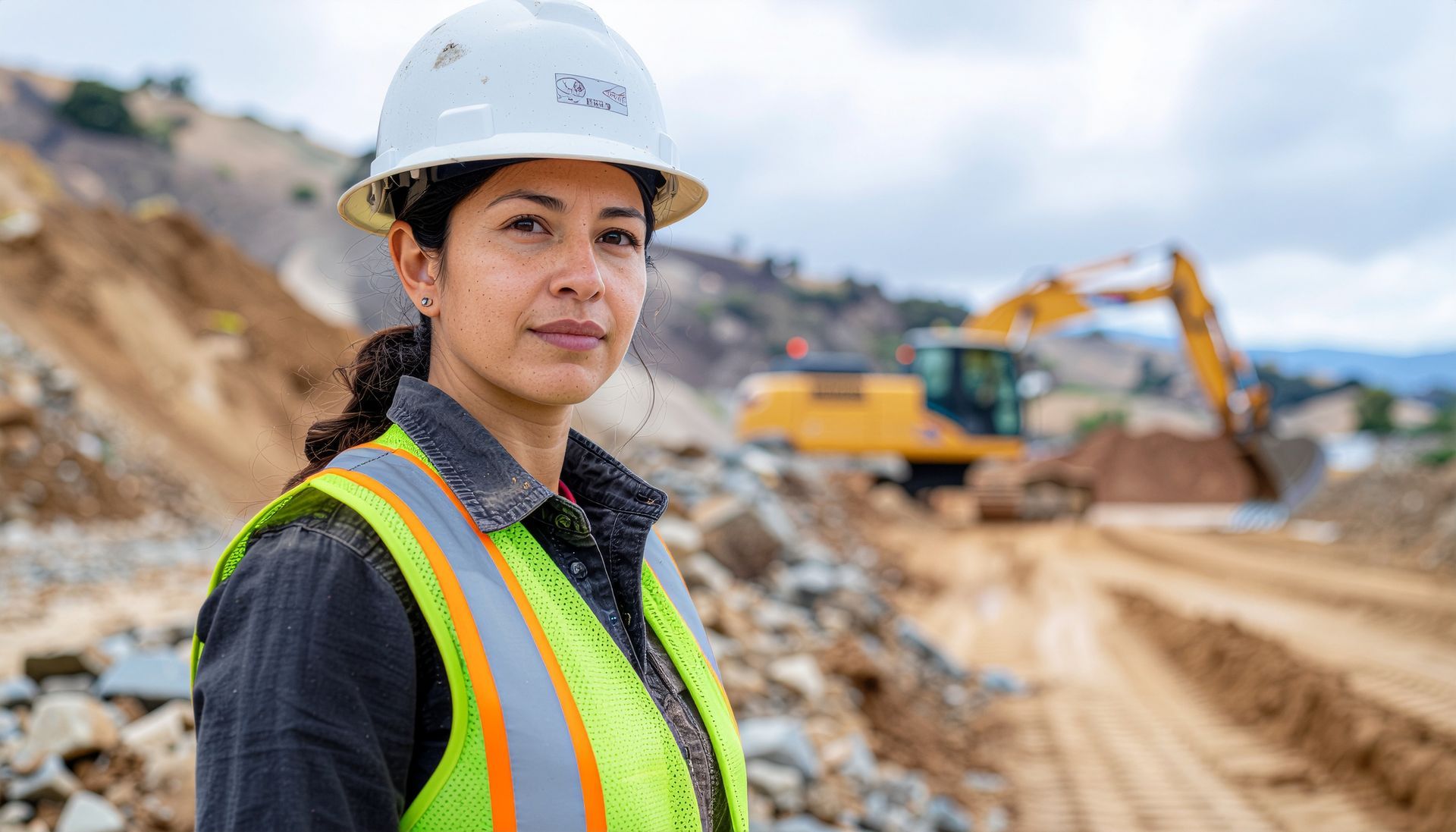 Safety professional reviewing compliance documents at job site