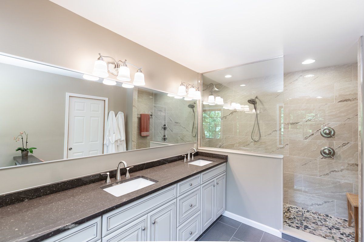 Eternal Emparador Silestone Double Vanity Dimensions Gris 12x24 Tile Flooring