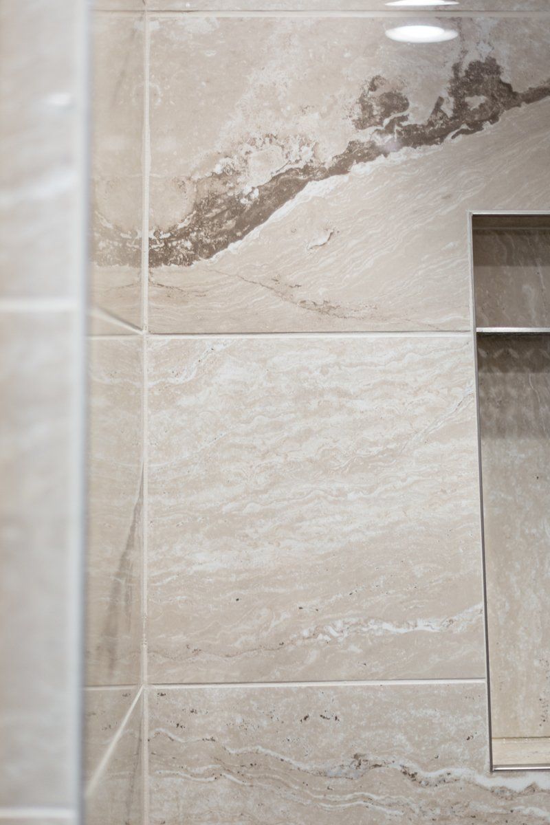Pietra Vezio Biege 12x24 Tiled Shower Wall