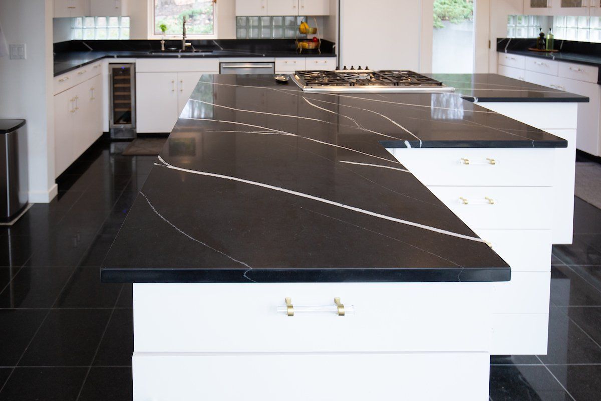 Custom Island with Eternal Marquina Silestone Countertops